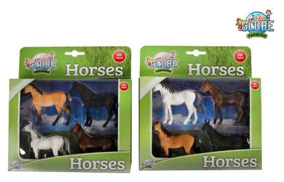 zitten Gespecificeerd Wrak Kids Globe Farming set met 4 paarden