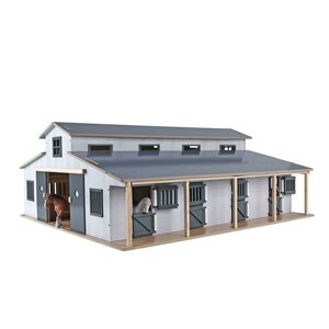 Kids-Globe 610311 paardenstal-met 7 boxen en weiland