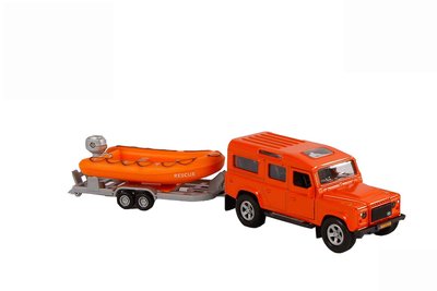 Kids Globe Land Rover met reddingsboot