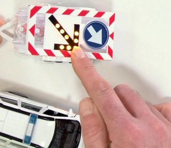 politie bord met licht